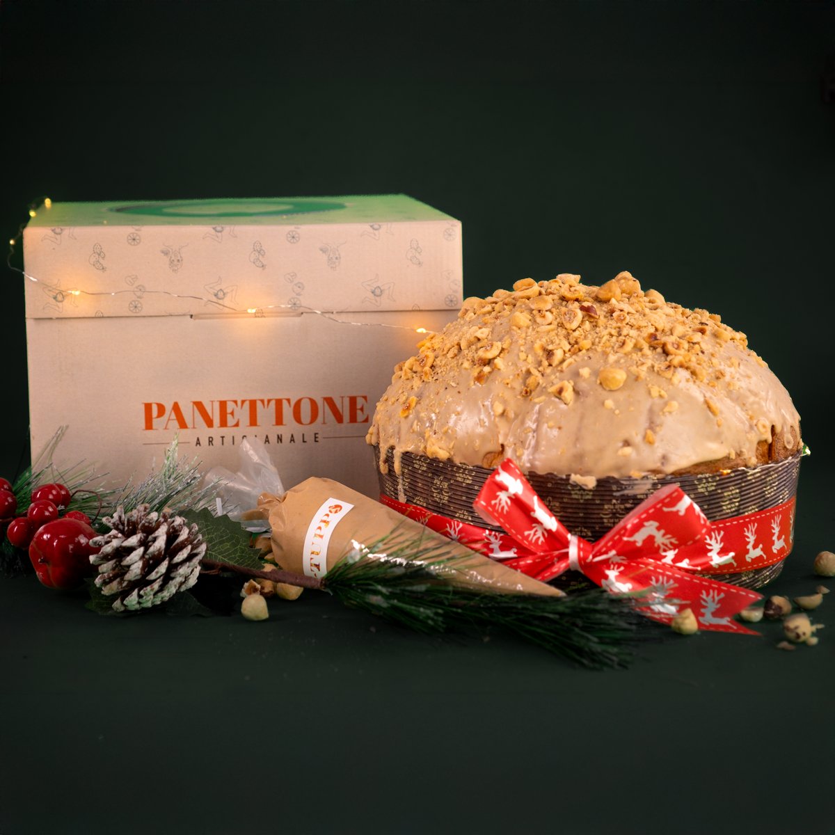 Panettone con crema alla nocciola