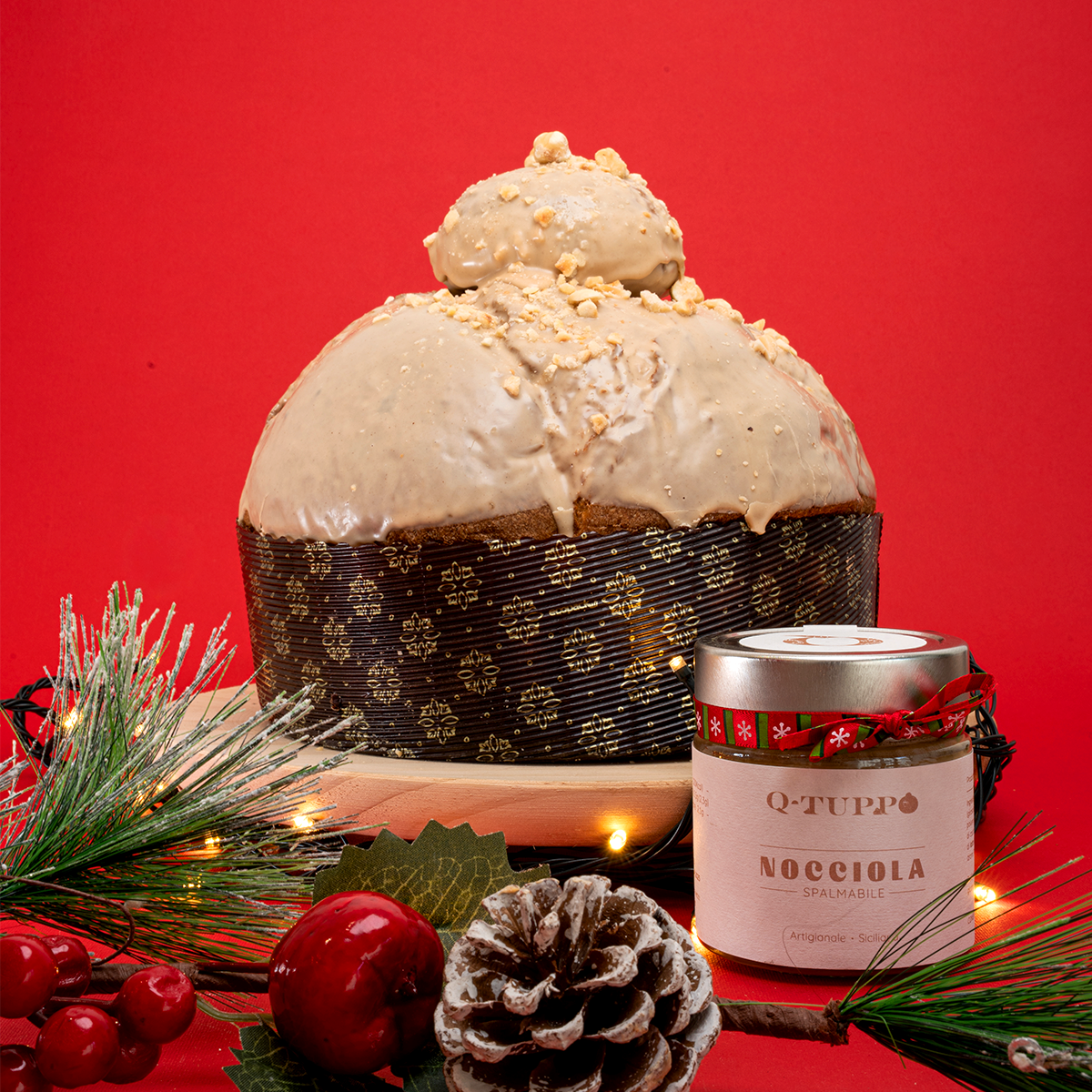 Panettone con crema alla nocciola